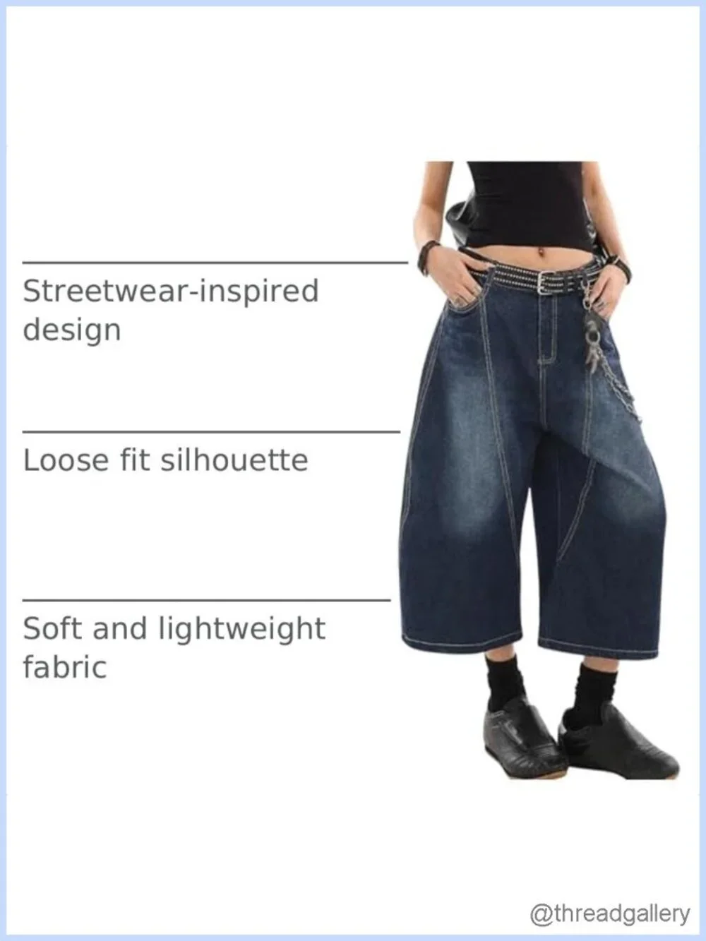 Baggy Jean Shorts for Women Y2K Denim Long Jorts Loose Fit
